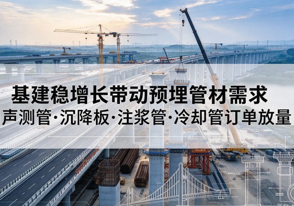 蔚县基建稳增长带动预埋监测管材需求，声测管、沉降板、注浆管订单持续放量